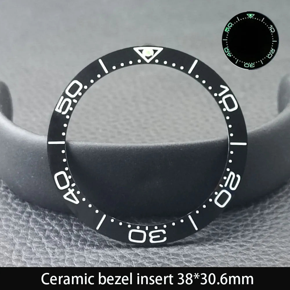 38mm x 30.6mm Sloped Ceramic Bezel GMT and Diving Watch Insert for 40mm Men's Watch Replacement Watch Bezel Inserts