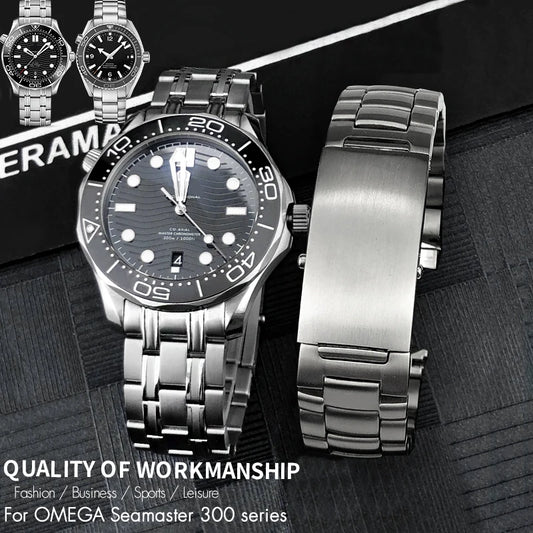 Bracciale per Orologio in Acciaio Inossidabile per Omega New Seam84Diver 300 Planet Ocean, Solido, Cinturini per Orologi, Utensili Gratuiti, 20mm, 22mm, 600m