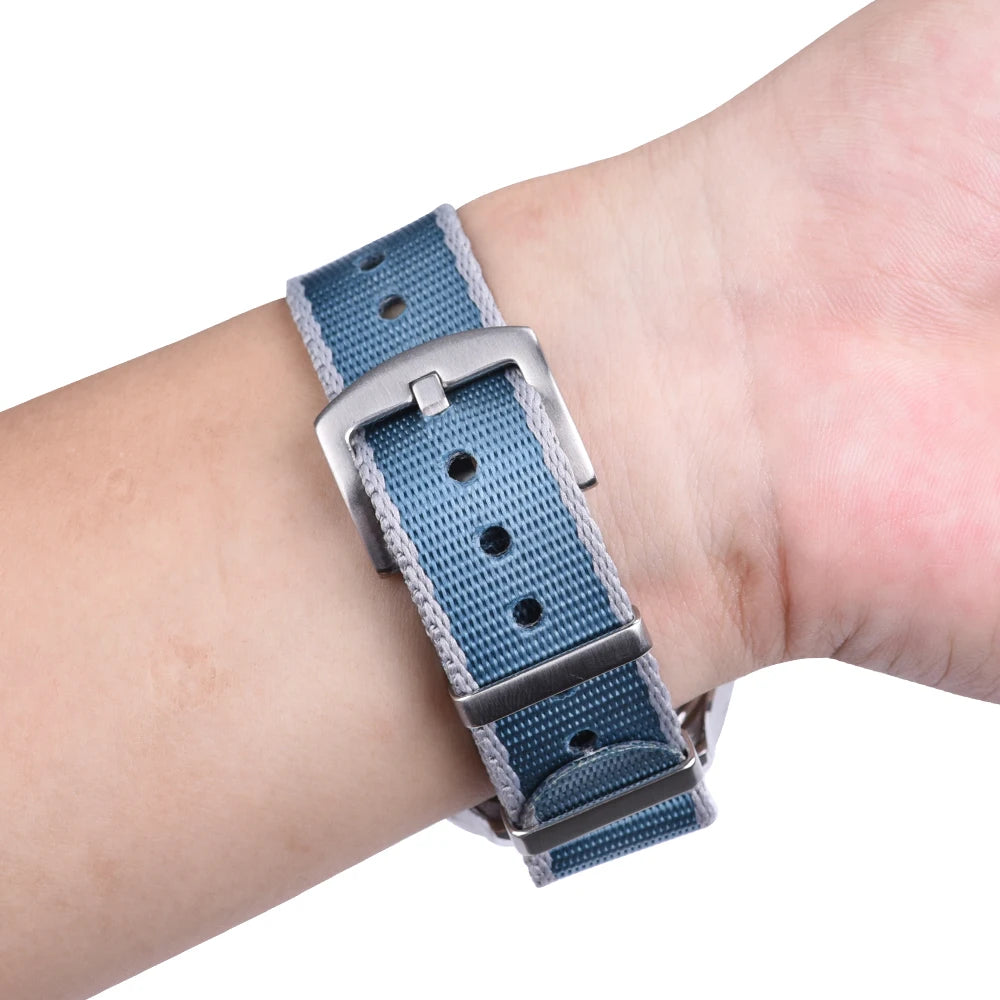 Premium Quality Nylon Fabric Seat Belts, 20mm 22mm, Army Sport Watch Straps, Durable Bracelets for Traditional Watches