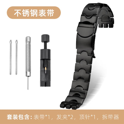 17mm 19mm Black Metal and Steel Bracelet for Men and Women, Ceramic Watch Strap for Swatch YGS749G YCS