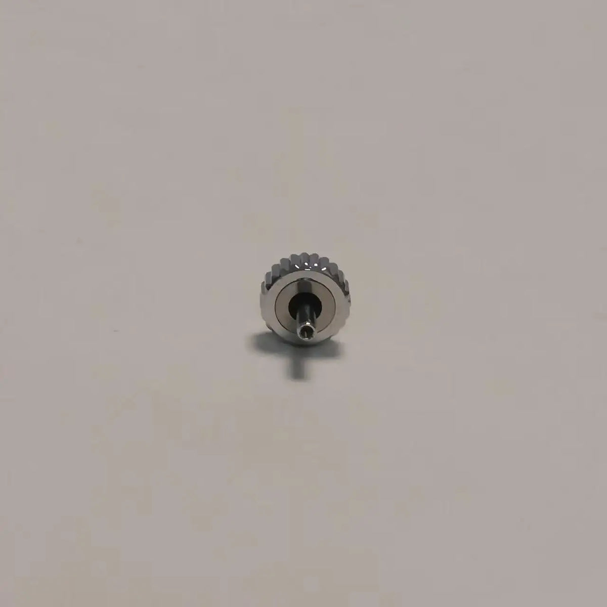Corona de reloj de repuesto de acero inoxidable T5986, 6.0 mm, orificio de 2.0 mm con tija de 0.9 mm y grosor de 3.0 mm