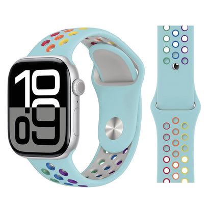 Bracelet en Silicone pour bracelets de montre Apple 46mm 44mm 45mm 40mm 41mm 42mm, Bracelet de Sport Correa iWatch série 11 10 9 SE 8 7 6 5