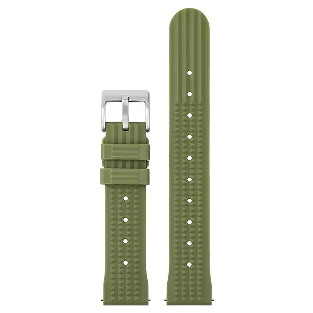 Watchdives – bracelet de montre gaufré en caoutchouc souple de qualité supérieure, 20mm 22mm, bracelet de remplacement à dégagement rapide, bandes unisexes durables en caoutchouc de Silicone