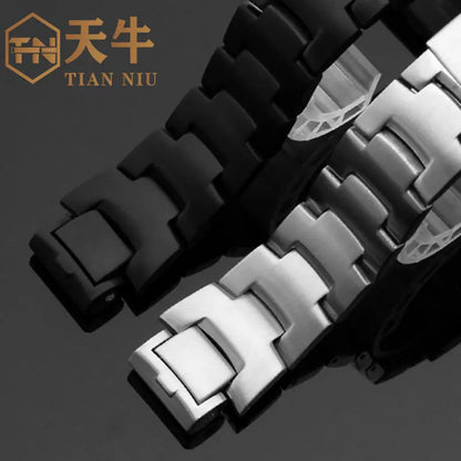 Pour Casio Bracelet en acier inoxydable Bracelet PRW-3100Y/3000/6000/6100/PRG-300 série Bracelet de montre en acier inoxydable 16mm noir/argent