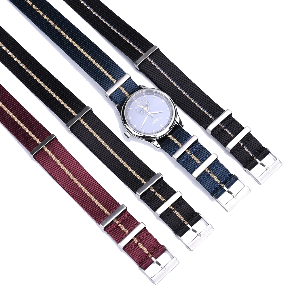 Premium Quality Smooth Nylon Watch Strap, 20mm 22mm, Casual Military, High-Density Green Seatbelt for Men's Watch Accessories