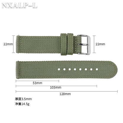 18mm 20mm 22mm 24mm Nylon Sport Watch Strap, Quick Release Woven Bracelet for Men and Women, Universal Military Sport Band
