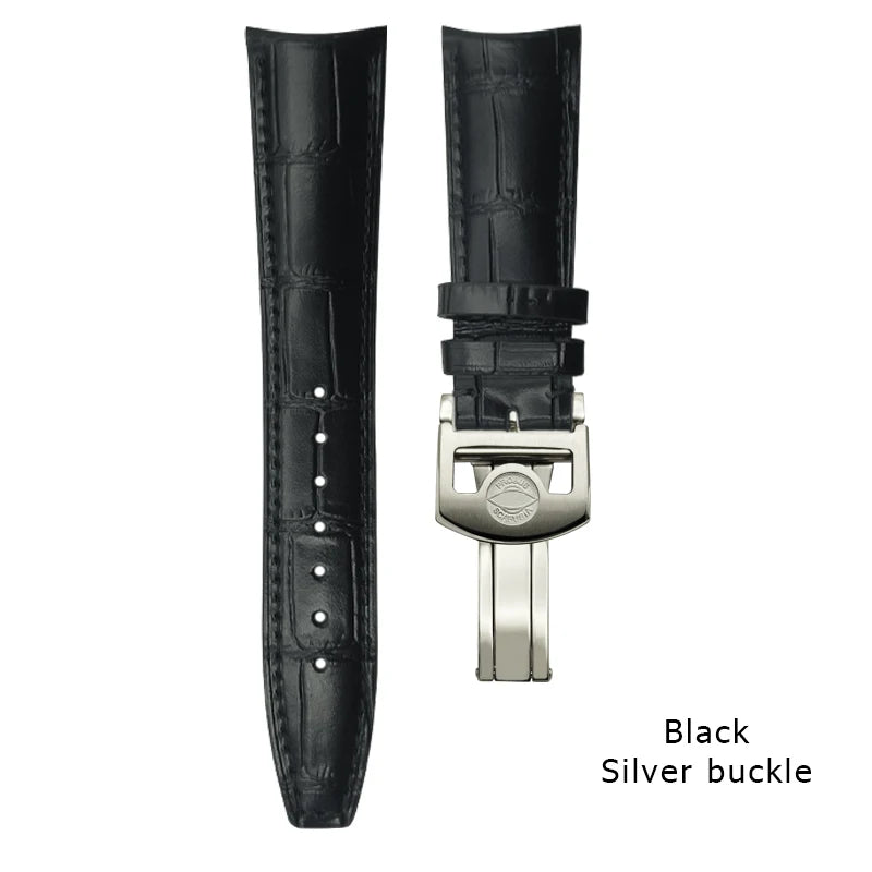 Curved end watch strap for IWC PILOT Portugieser Portofino 20mm 21mm 22mm genuine calfskin watchband high quality cowhide strap