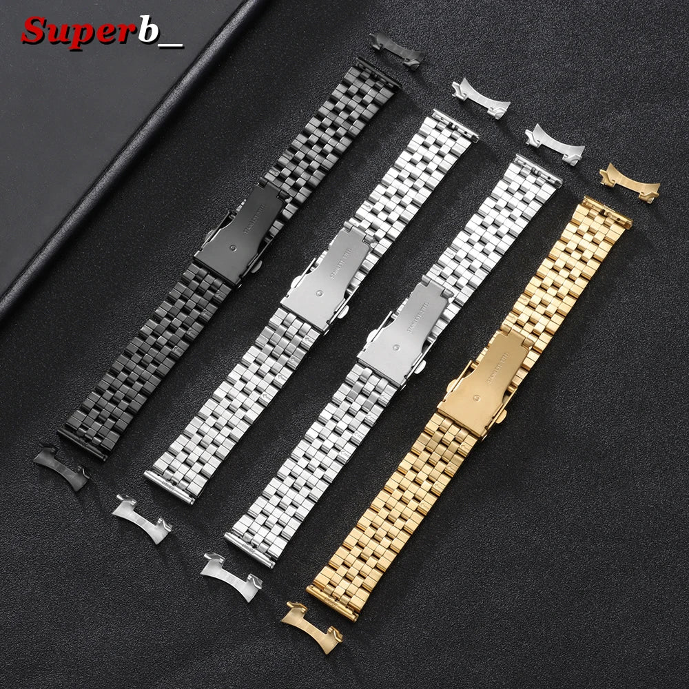 Bracelet de montre en acier inoxydable, 12mm 14mm 16mm 18mm 20mm 22mm 24mm, Bracelet métallique universel pour hommes et femmes, remplacement des sangles à boucle pliante