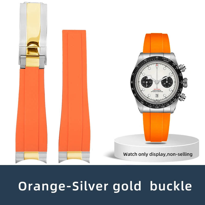 Lien d'extrémité incurvée 20/21/22mm adapté au bracelet TUDOR M79360 M79363, accessoires de bracelet de montre en caoutchouc avec connexion en acier inoxydable