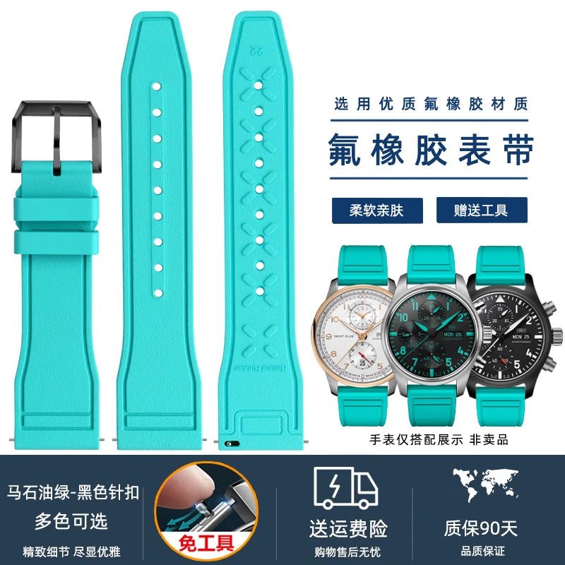 Cinturino per orologio in silicone morbido 20 mm 21 mm 22 mm per IWC Pilot | Cinturino sportivo a sgancio rapido | Sostituzione unisex impermeabile del cinturino in gomma