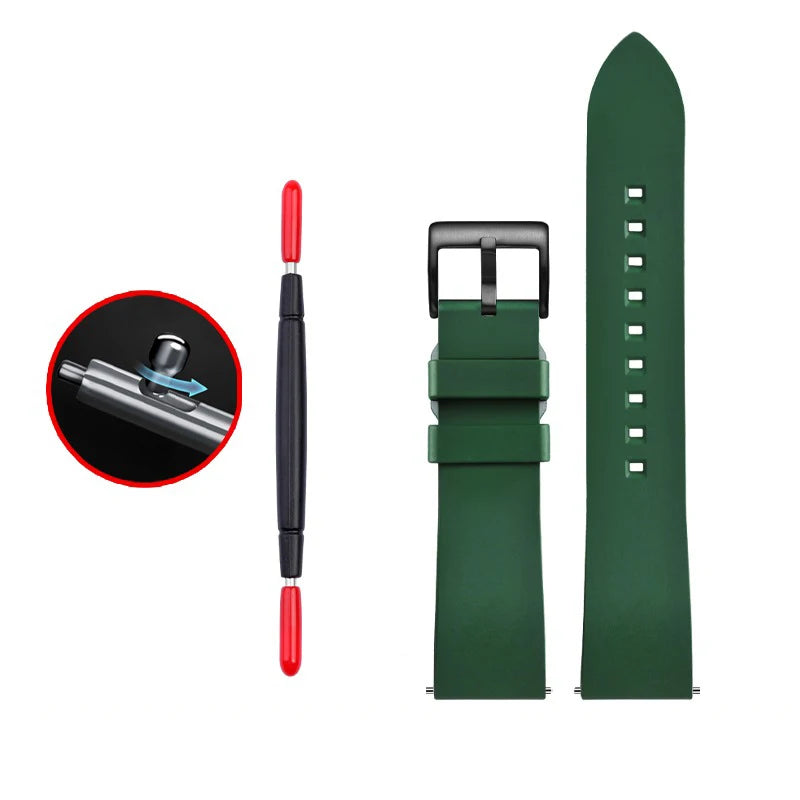 Cinturini per orologi in gomma verde premium – Sport – Disponibili varie texture – 1 pezzo