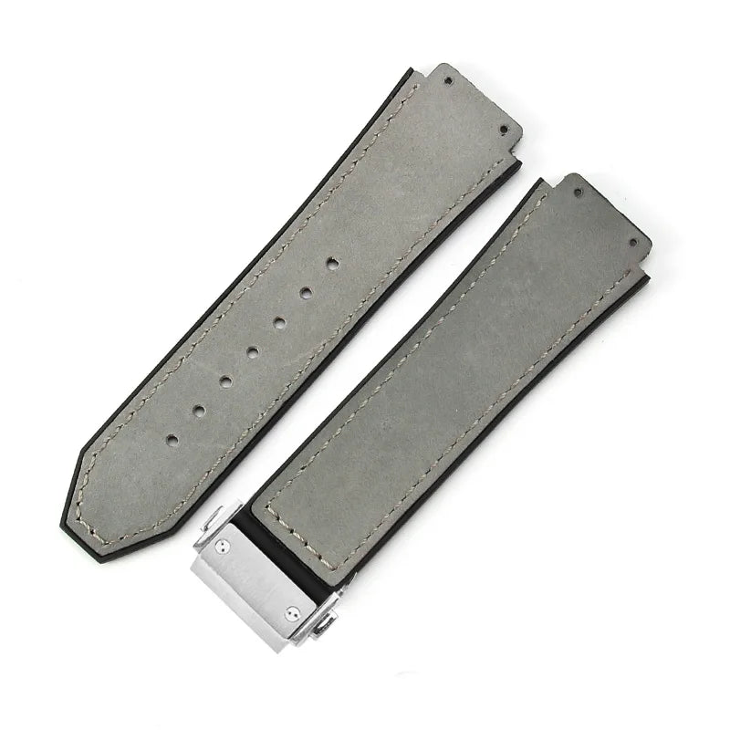 For Hublot BIGBANG Classic Fusion Leather Silicone Rubber Suede Watch Strap Dedicated Interface Lug System Band 26*19mm Bracelet