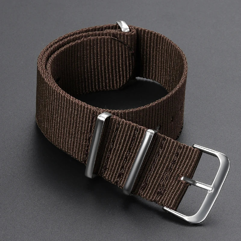 Cinturino per orologio in nylon intrecciato passante singolo da 14 mm, 16 mm, 18 mm, 20 mm, 22 mm, in tela, per uomo e donna, stile militare e sportivo