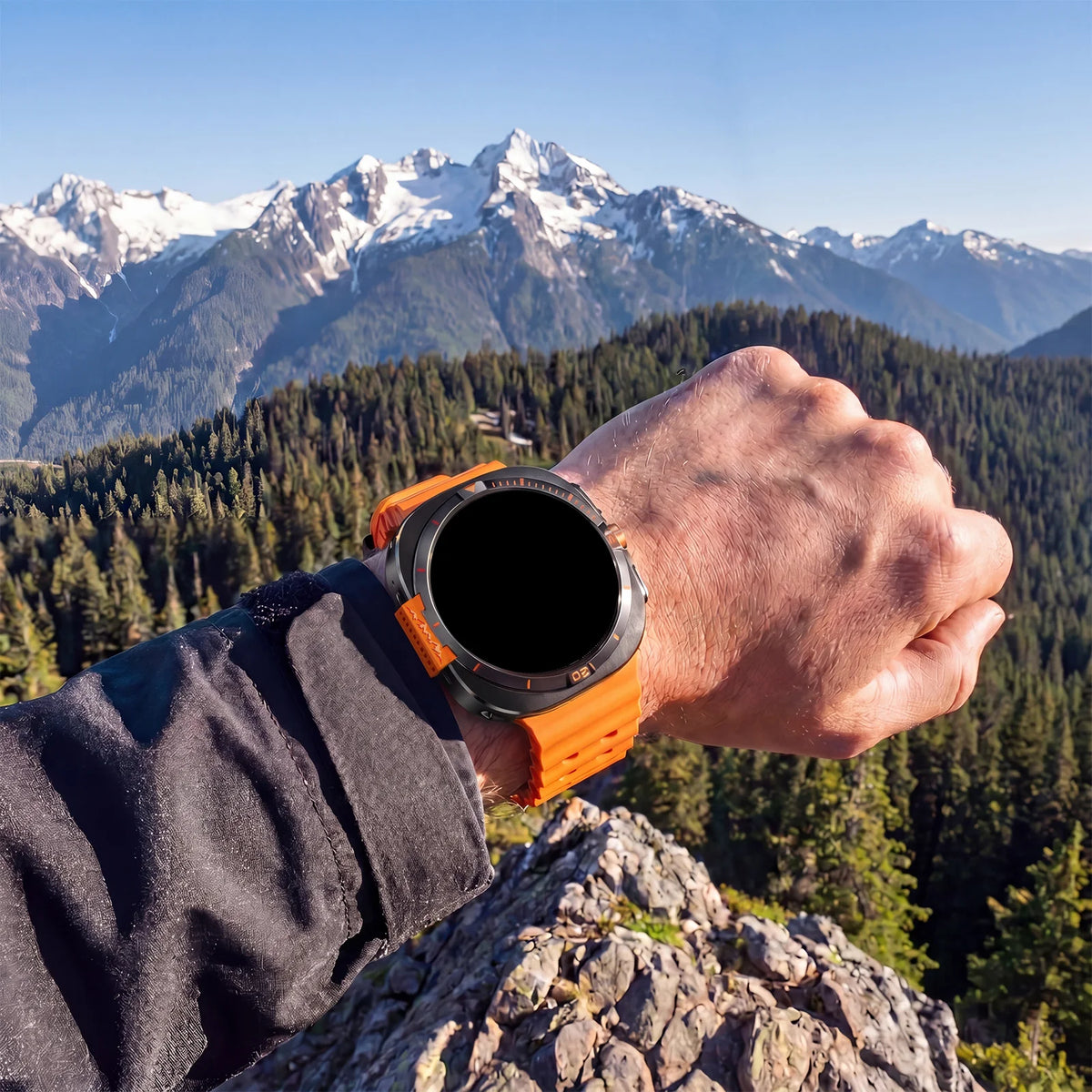 Funda protectora integral de metal para reloj Samsung Ultra de 47 mm, motivo de montaña, ideal para deportes de aventura al aire libre