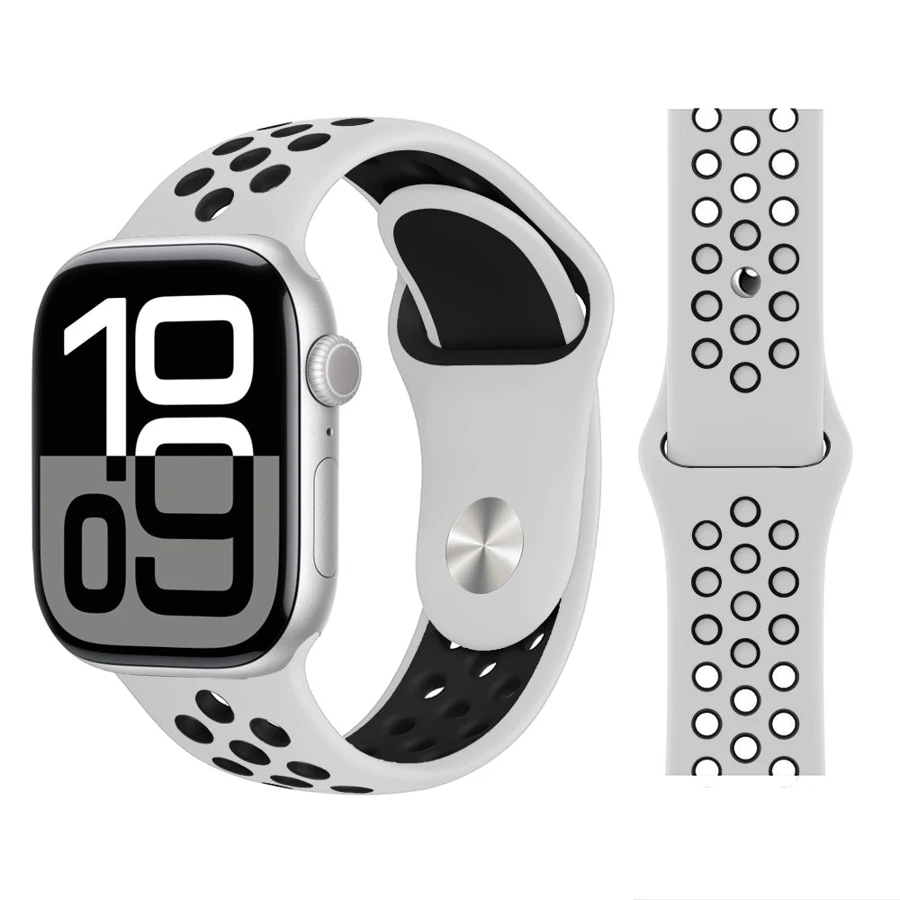 Bracelet en Silicone pour bracelets de montre Apple 46mm 44mm 45mm 40mm 41mm 42mm, Bracelet de Sport Correa iWatch série 11 10 9 SE 8 7 6 5