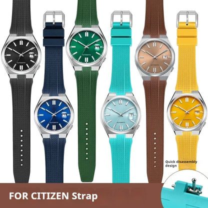 Bracelet en caoutchouc fluoré pour Citizen NJ0150 NJ0151 0158, boucle ardillon à dégagement rapide, souple FKM Sport, étanche, remplacement du bracelet de montre 9mm