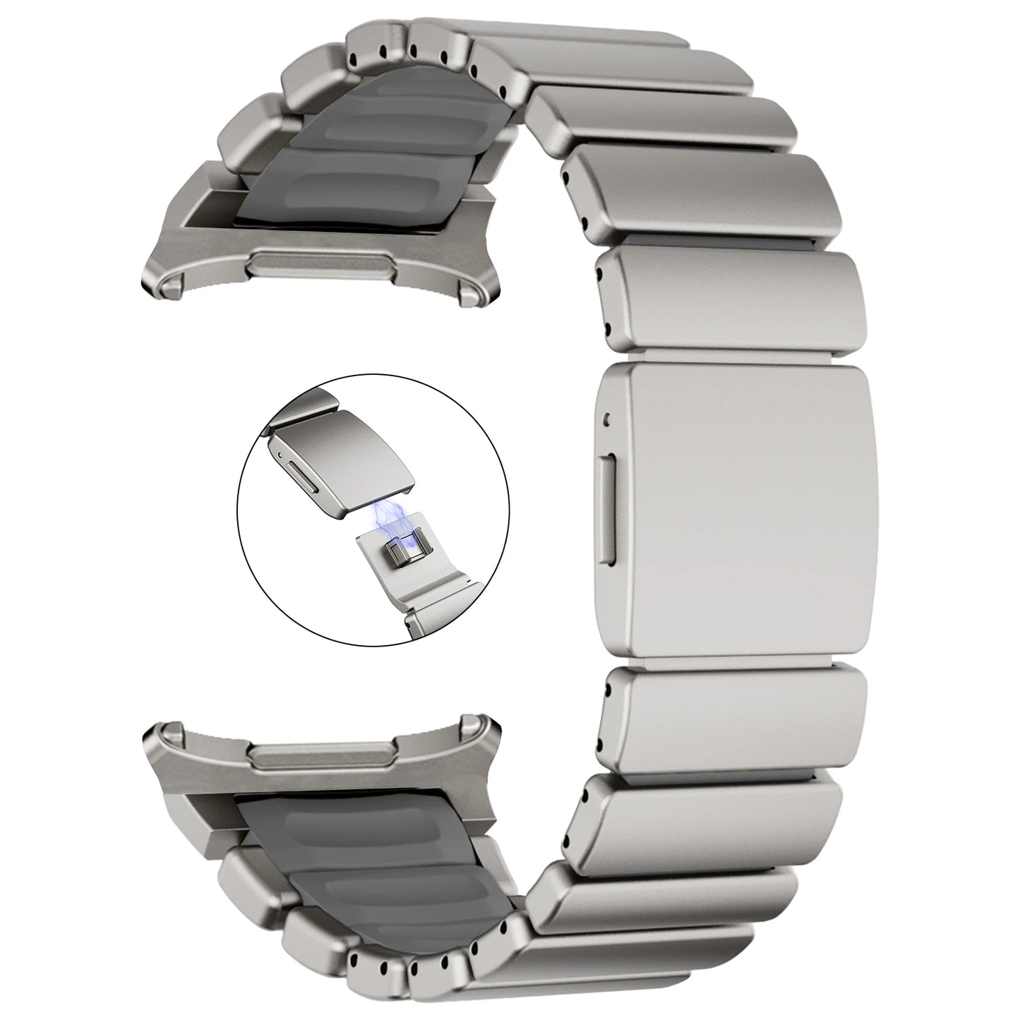 Magnetic Titanium Strap for Samsung Galaxy Watch Ultra 2, Alloy Band for Galaxy Watch 9 8 Classic