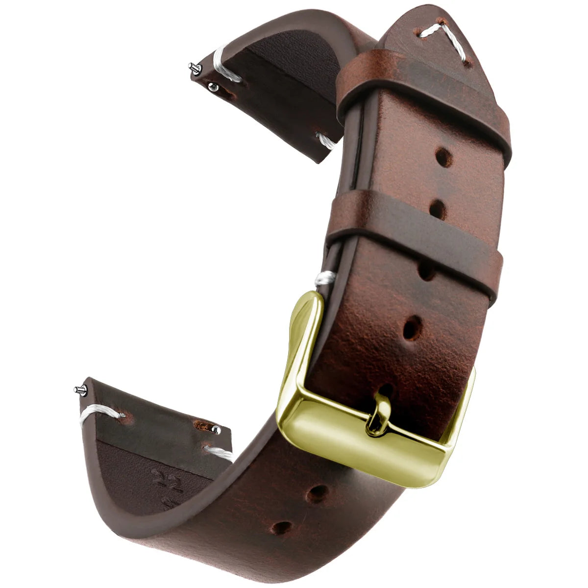 Bracelet de montre en cuir véritable de cire, bracelets de montre à dégagement rapide 18mm/19mm/20mm/21mm/22mm/24m, pour Samsung, Seiko, Oris, montre citoyen