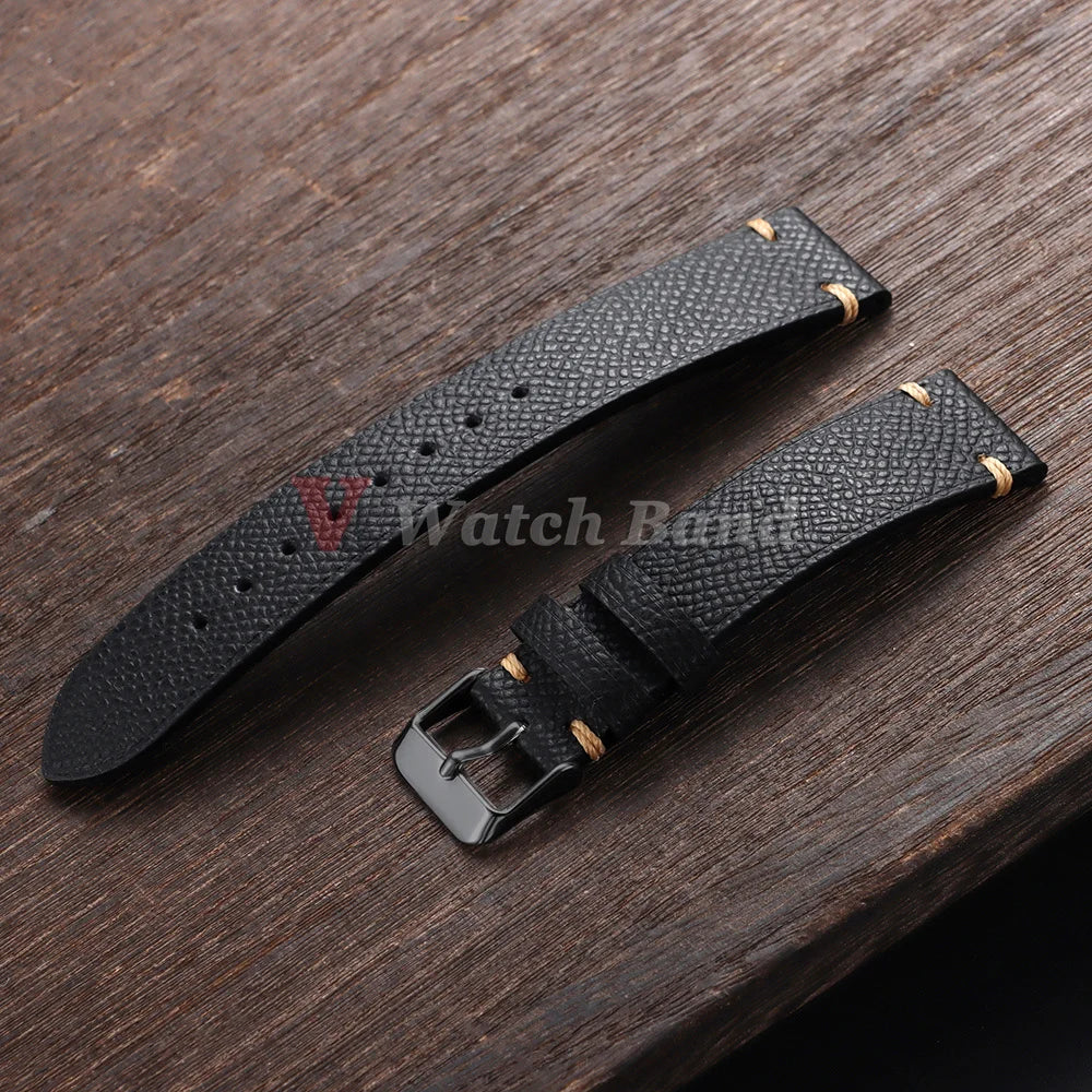 حزام ساعة من جلد "إبسوم" الطبيعي بالكامل للرجال طراز Armani AR11105 1979 2501، حزام عالمي بمقاسات 18 مم 19 مم 20 مم 22 مم، إكسسوارات معصم