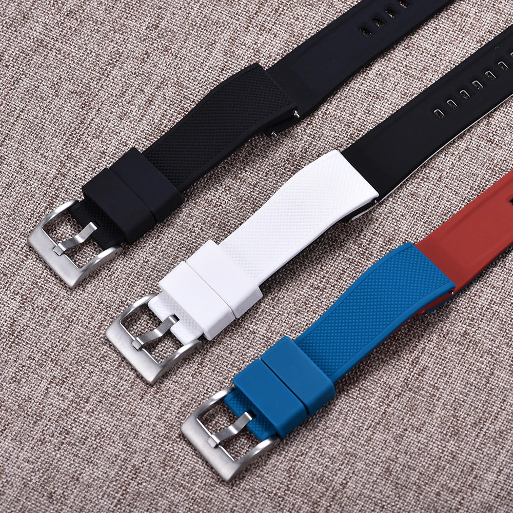 Nouveau bracelet de montre en Silicone Double couleurs personnalisé à dégagement rapide 20mm 22mm bracelet de montre doux Durable bracelets de montre de remplacement ceintures