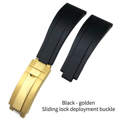 Natural Rubber Watch Strap for Rolex SUBMARINER Explorer Air King Deepsea, Soft Silicone Watch Band, High Quality, 20mm, 21mm