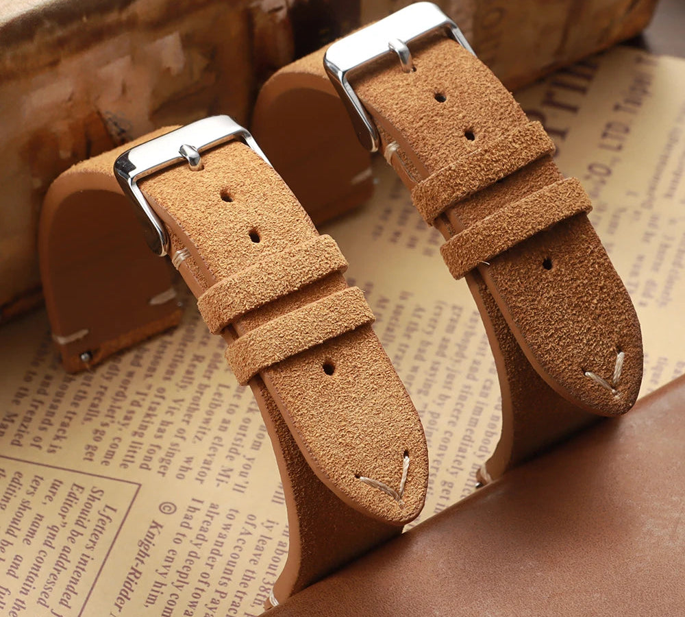 Cinturino per orologio in morbida pelle di vitello (scamosciata) - Universale