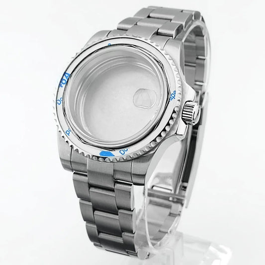    Haute qualité 40.5mm sous-montre verre saphir boîtier en métal adapté NH35/36/38 mouvement pièces de montre accessoires boîte de montre bracelet