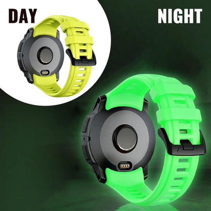 Cinturino per orologio in silicone luminoso, 22mm 26mm, per Garmin Instinct 3 (50/45mm)/Fenix 8Pro (47/51mm)/7/7X/6/6X/Tactix8/Forerunner970