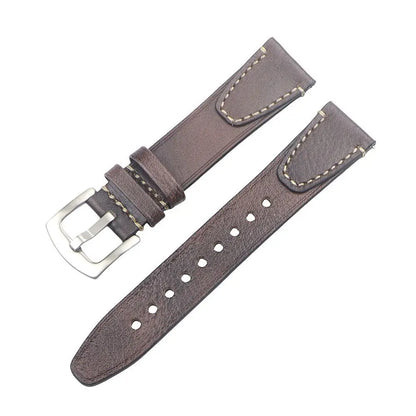 Cinturino per orologio in pelle retrò fatto a mano, cinturino a sgancio rapido, struttura in acciaio inossidabile, 18mm, 20mm, 22mm