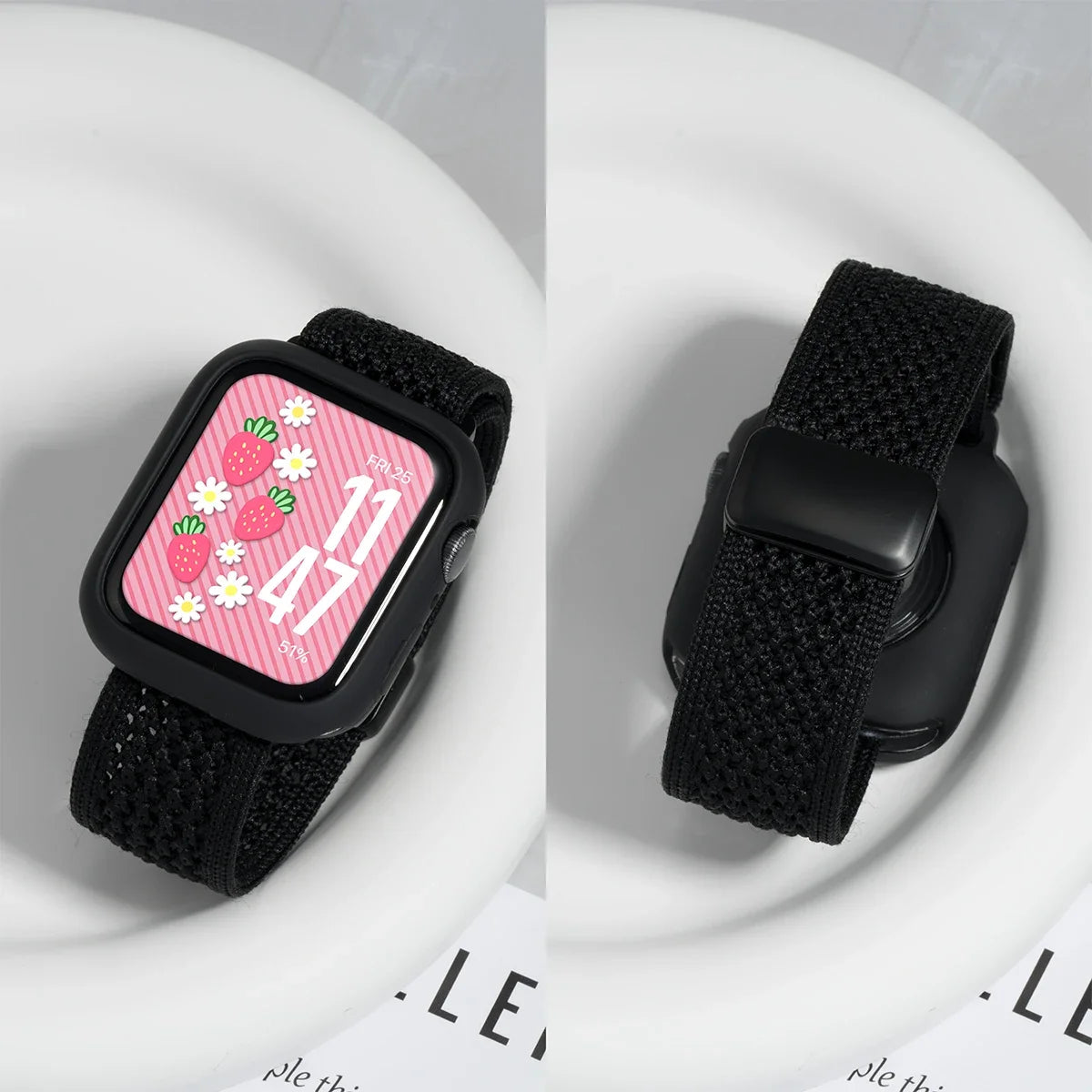 Cinturino e cassa in silicone Candy per Apple Watch, compatibile con le misure 46mm, 49mm, 44mm, 42mm, 41mm, 40mm, 38mm, SE, 10, 9, 6, 5, Ultra 2, cinturino in nylon iwatch + cassa