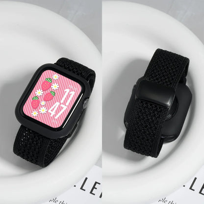 Cinturino e cassa in silicone Candy per Apple Watch, compatibile con le misure 46mm, 49mm, 44mm, 42mm, 41mm, 40mm, 38mm, SE, 10, 9, 6, 5, Ultra 2, cinturino in nylon iwatch + cassa