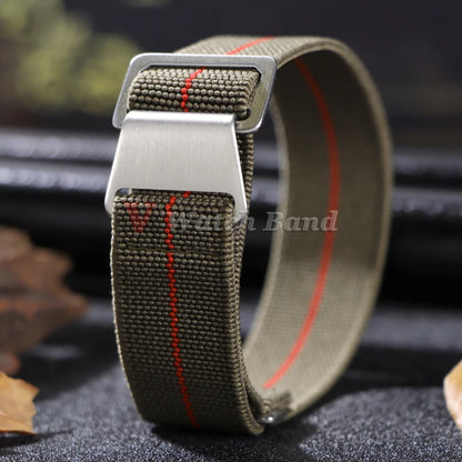 Bracelet de montre tressé en Nylon, 18/20/22mm, élastique, troupes françaises, sac de Parachute, Bracelet de Sport universel pour hommes et femmes