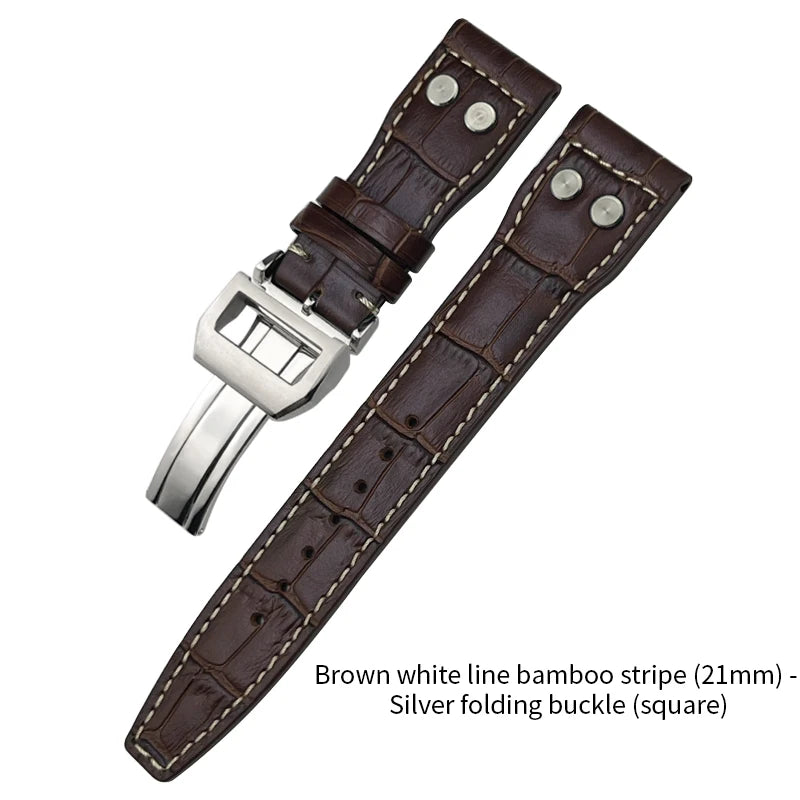 Bracelet de montre en cuir de vachette Rivet Optics, bracelet de montre en cuir véritable, IWC, Suffino 77, Suff5009, Big Pilot, Spitfire, Le Petit Prince, 21mm, 22mm