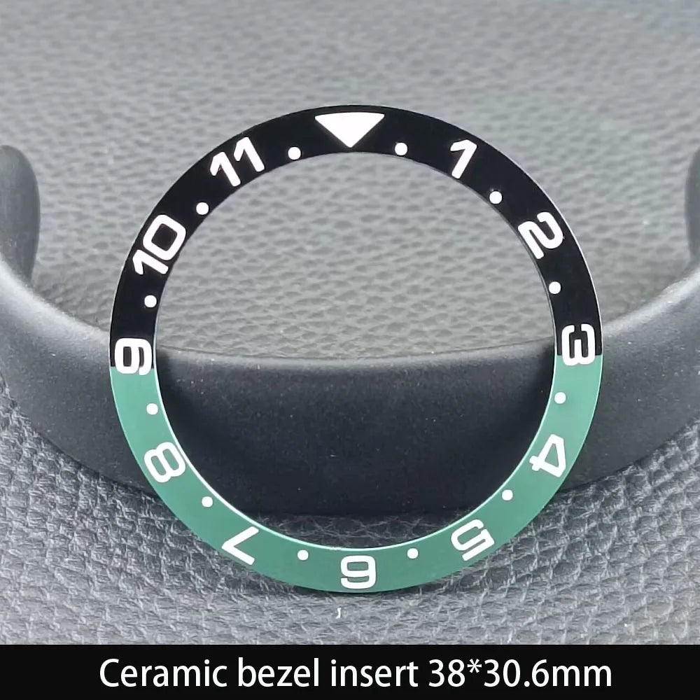 38mm x 30.6mm Sloped Ceramic Bezel GMT and Diving Watch Insert for 40mm Men's Watch Replacement Watch Bezel Inserts