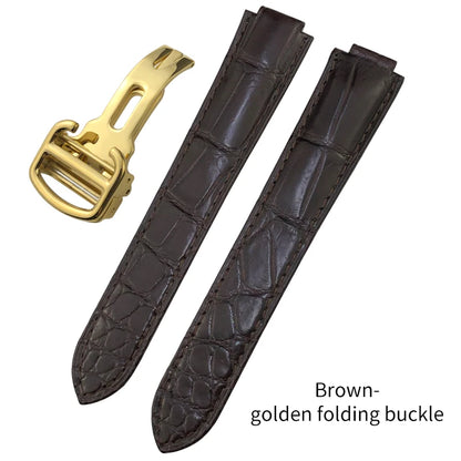 Bracelet de montre en cuir véritable pour Cartier Ballon Wiltshire u de Cartier, peau de crocodile, noir, marron, 14mm, 16mm, 18mm, 20mm, 22mm