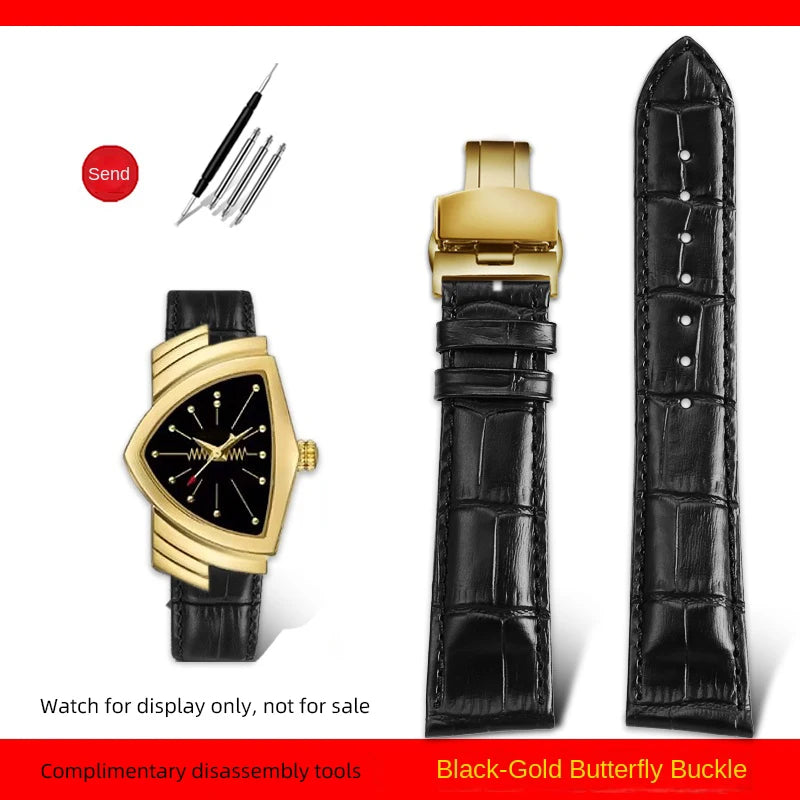 Men's personalized leather watch strap, watch band, custom accessory, Hamilton VENTURA Series, H24515551, H24515591, 21mm