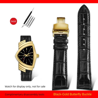 Men's personalized leather watch strap, watch band, custom accessory, Hamilton VENTURA Series, H24515551, H24515591, 21mm