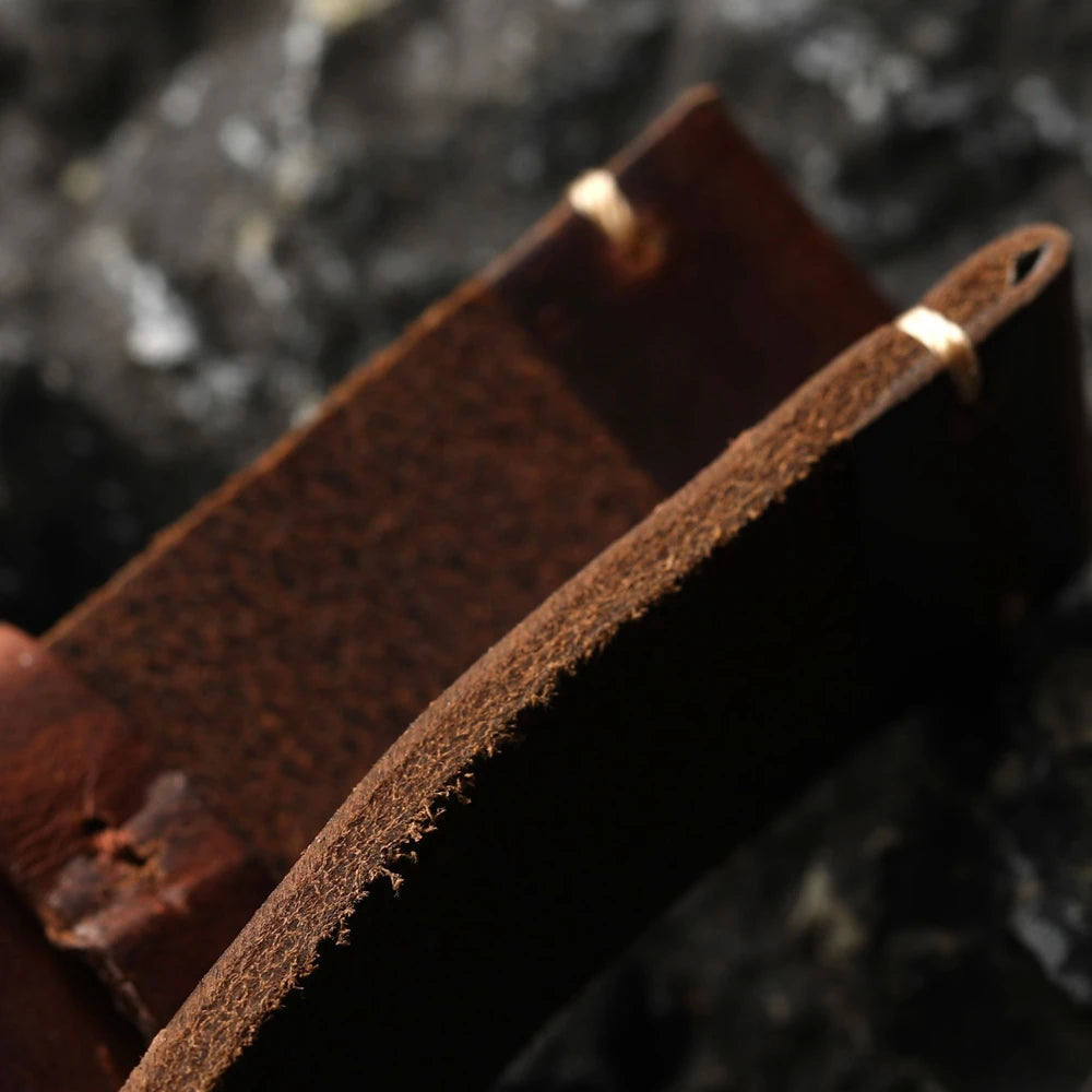 Bracelet en cuir de vache marron avec boucle en Bronze pur chromé cxl fait à la main, 20MM 22MM 24MM 26MM, bracelet épais pour montre en Bronze de Style Vintage