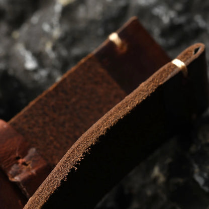 Bracelet en cuir de vache marron avec boucle en Bronze pur chromé cxl fait à la main, 20MM 22MM 24MM 26MM, bracelet épais pour montre en Bronze de Style Vintage