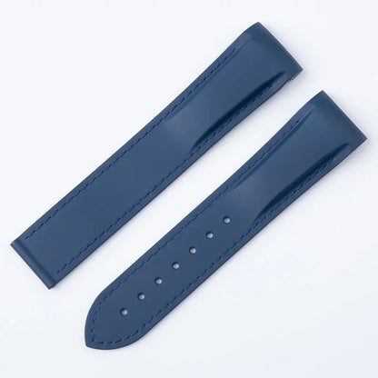 Bracelet de montre en caoutchouc FKM Fluororubber 19/20/21/22 mm à extrémités courbées pour Omega Strap 300 SEAMASTER 600 Planet Ocean Speedmaster