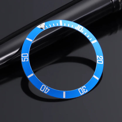 Flat Aluminum Watch Bezel Insert 37.5mm * 30.5mm, Fashion Style, for Rolex GMT Diving Watch Case, Seiko Movement Compatible, Men's/Women's Watch Part