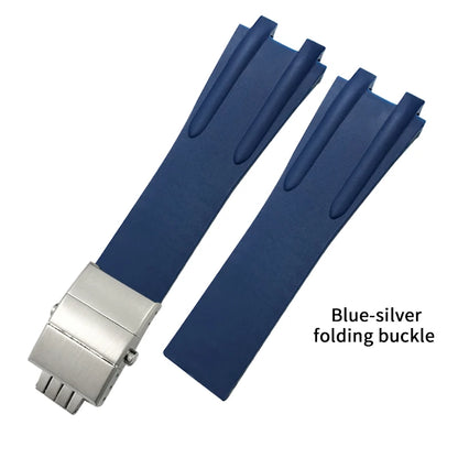 Bracelet de montre en caoutchouc de Silicone 26mm x 20mm, adapté à Ulysse Nardin, noir, bleu, marron, étanche, boucle pliante en acier, outils de poignet