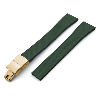 Delugs 20mm FKM Rubber CTS Watch Straps with Butterfly Buckle 4 Colors, Unique Texture, Quick Release for Brand Watches