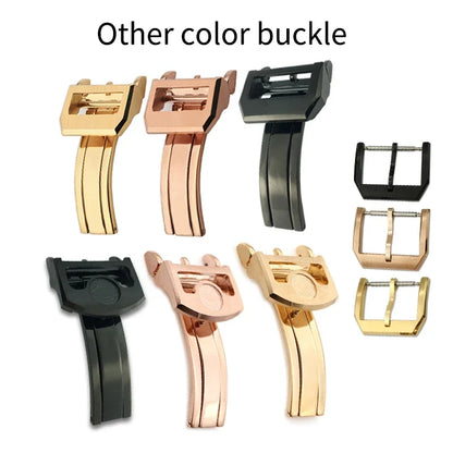 Bracelet de montre en cuir de veau véritable, grain d'alligator, compatible avec IWC Pilot Portuguese Serie, disponible en noir, marron et bleu