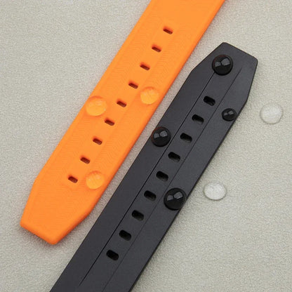 Cinturino per orologio in gomma morbida da 22 mm, per Tissot Sea Star T120, cinturino in silicone curvo, impermeabile, per immersione, fibbia a farfalla T120417A