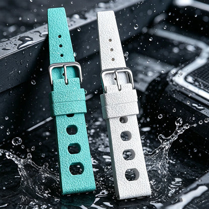 Bracelet de montre en caoutchouc FKM 20 mm 22 mm à libération rapide pour hommes et femmes, étanche, souple, en fluororubber de qualité supérieure, respirant