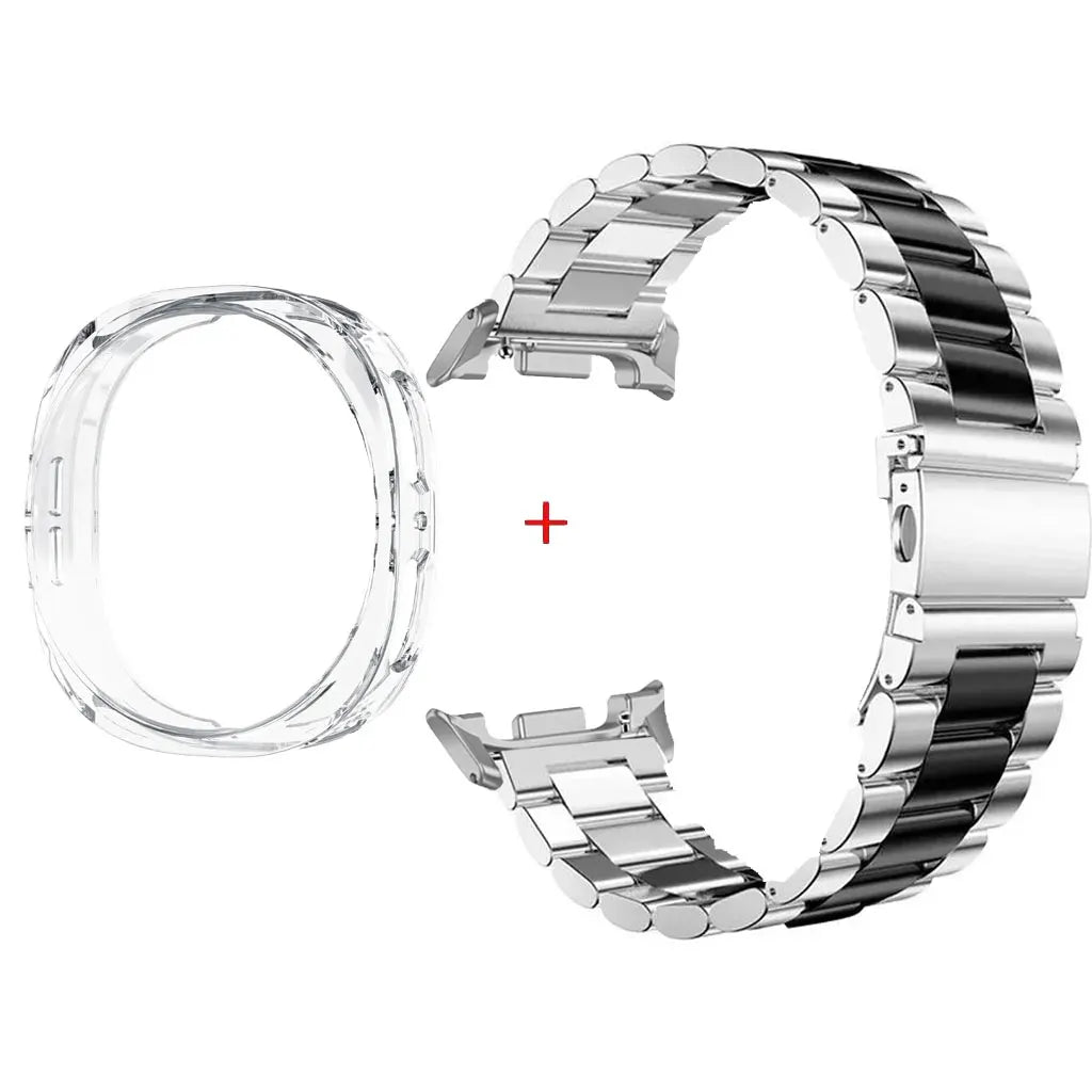Stainless Steel Watch Band + Case for Samsung Galaxy Watch 8 40mm 44mm, Full Cover Metal Strap