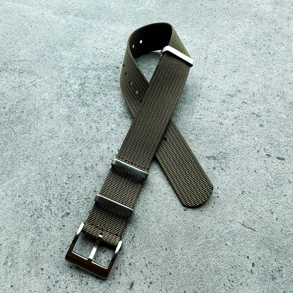 20mm 22mm Sport Fashion Black Yellow Grey Ribbed Fabric Nylon Watch Strap for Blancpain Omega Swatch Watches
