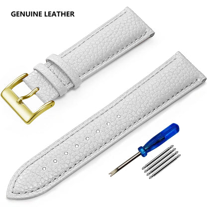 SAMCO Genuine Leather Watch Strap for Men and Women, 12mm, 14mm, 16mm, 18mm, 19mm, 20mm, 21mm, 22/24mm, High Quality Watch Strap, Watch Strap + Tool