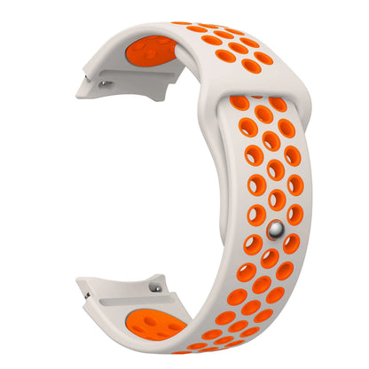 Sport-Uhrenarmband aus Silikon mit atmungsaktiven Löchern, zweifarbig, für Samsung Galaxy Watch 7/FE/6/5/4, atmungsaktives Sport-Design